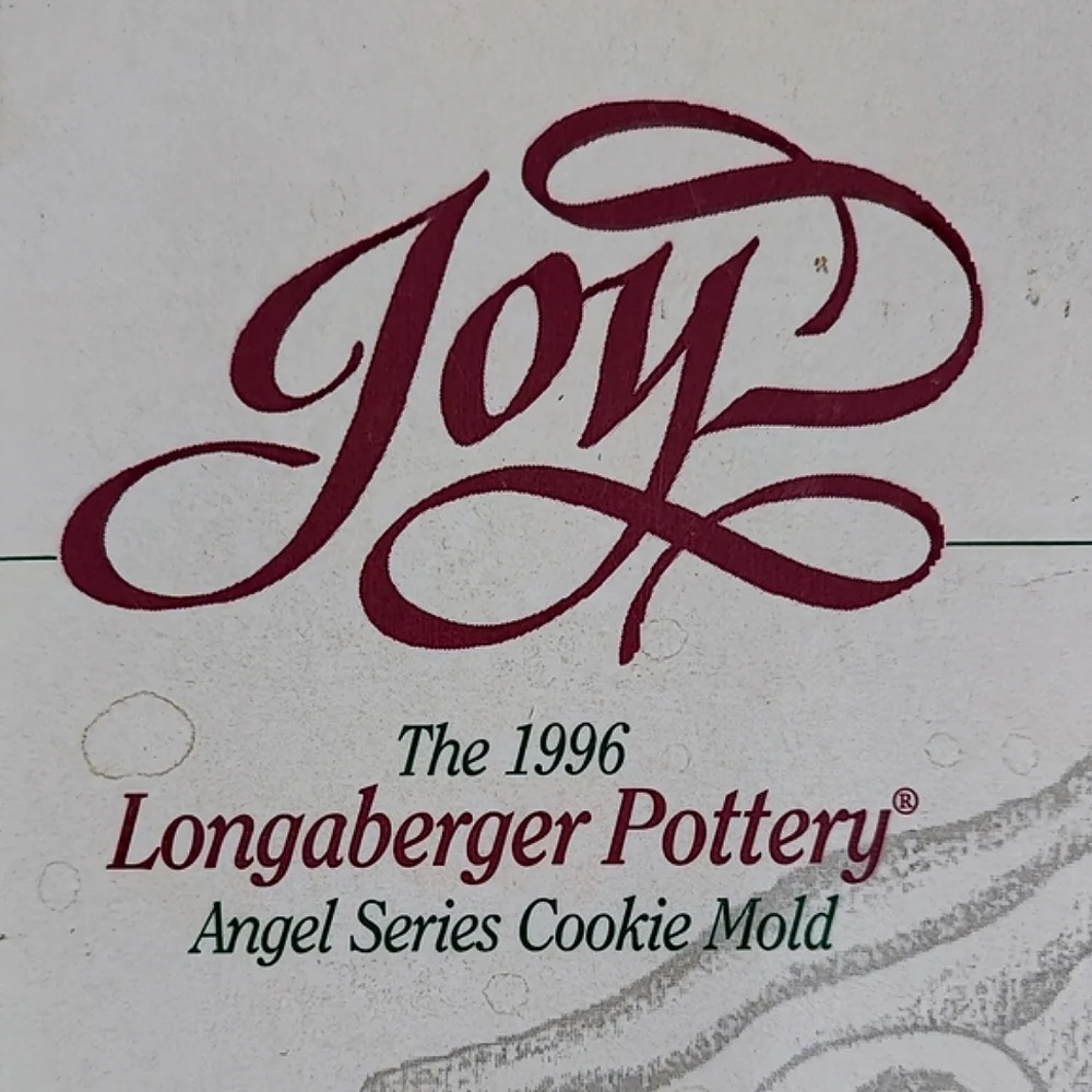 LONGABERGER Pottery Pair HOPE LOVE Cookie Mold Holiday Angel Series 1994 1996